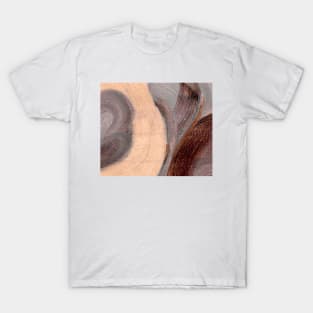 Abstract Art Oil Painting Purple Ochre Grey T-Shirt